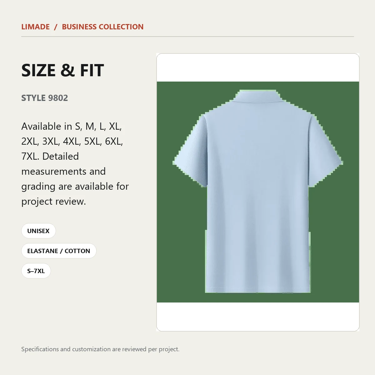 9802 · Short-Sleeve Collared · Real product view 04