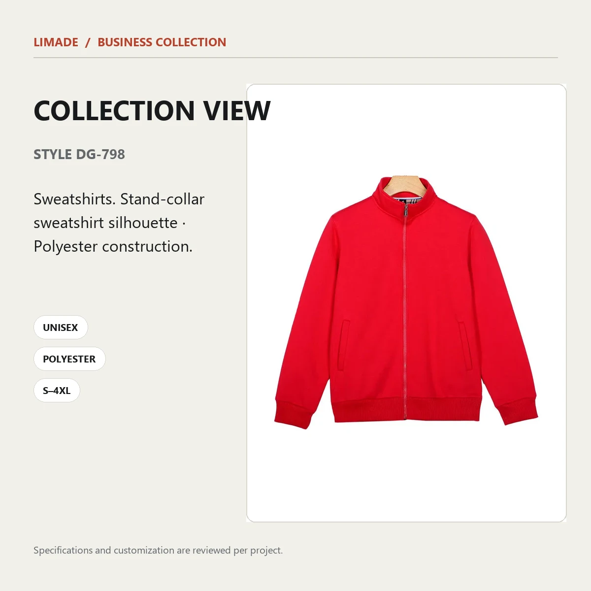 DG-798 · Stand-Collar Sweatshirt · Real product view 05