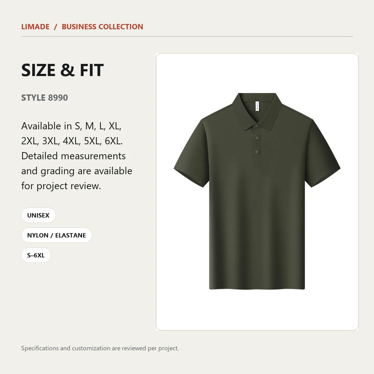 8990 · Short-Sleeve Collared · Real product view 01