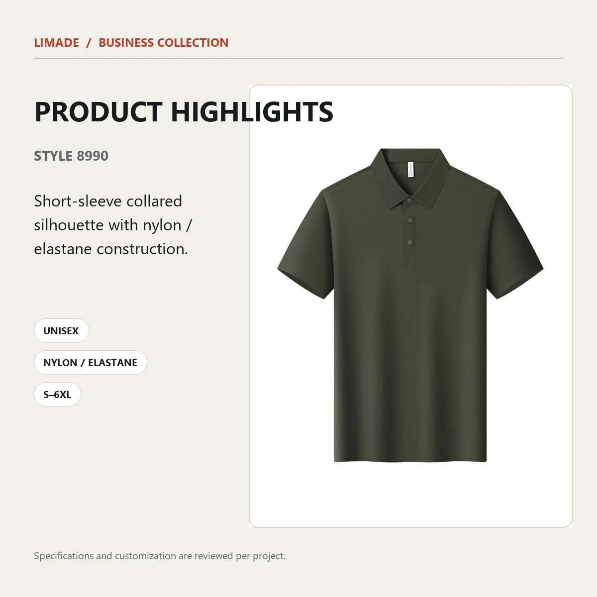 8990 · Short-Sleeve Collared · Real product view 05
