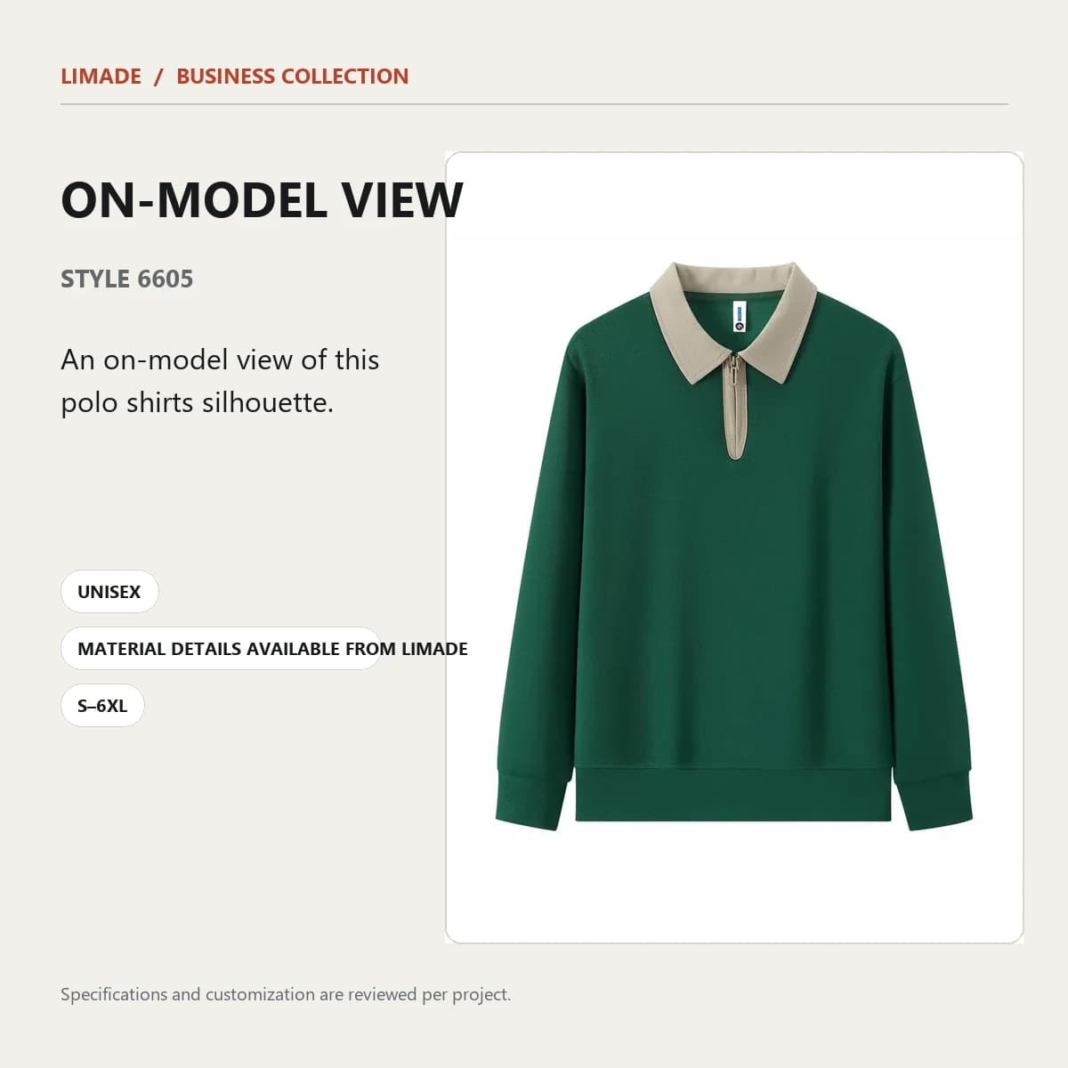 6605 · Long-Sleeve Collared · Real product view 03