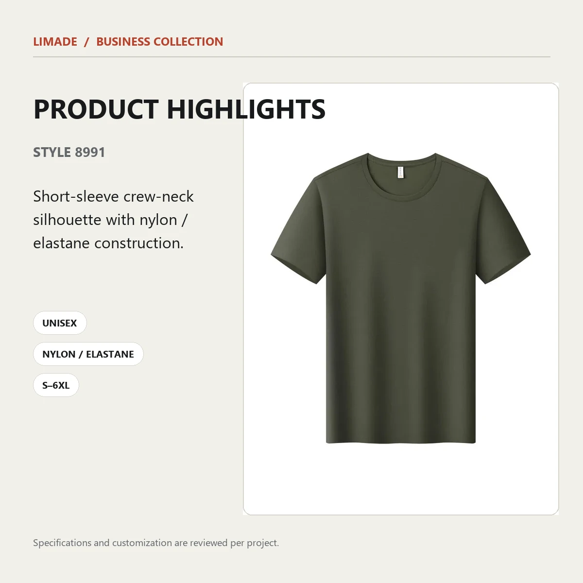 8991 · Short-Sleeve Crew-Neck · Real product view 03