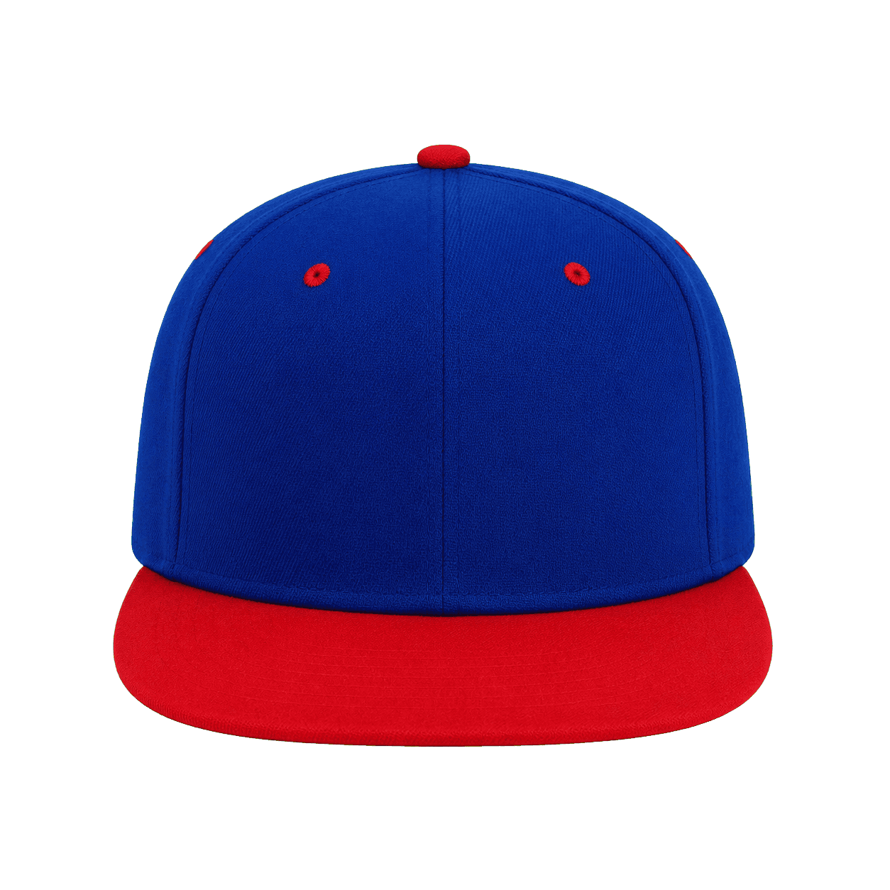 Adult Flat-Brim Cap · Royal Blue / Red