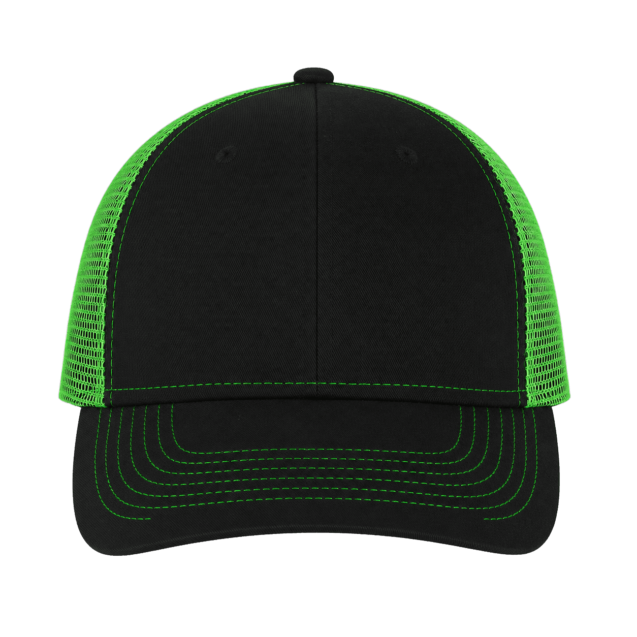 Adult Trucker Cap · Black / Neon Green